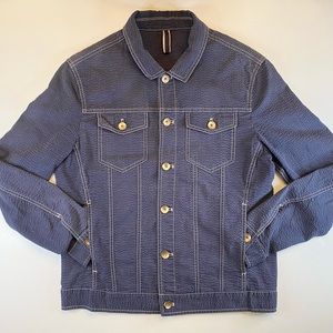 Zara Textured Lightweight Men’s Jacket Size Large Jean-Jacket-Style